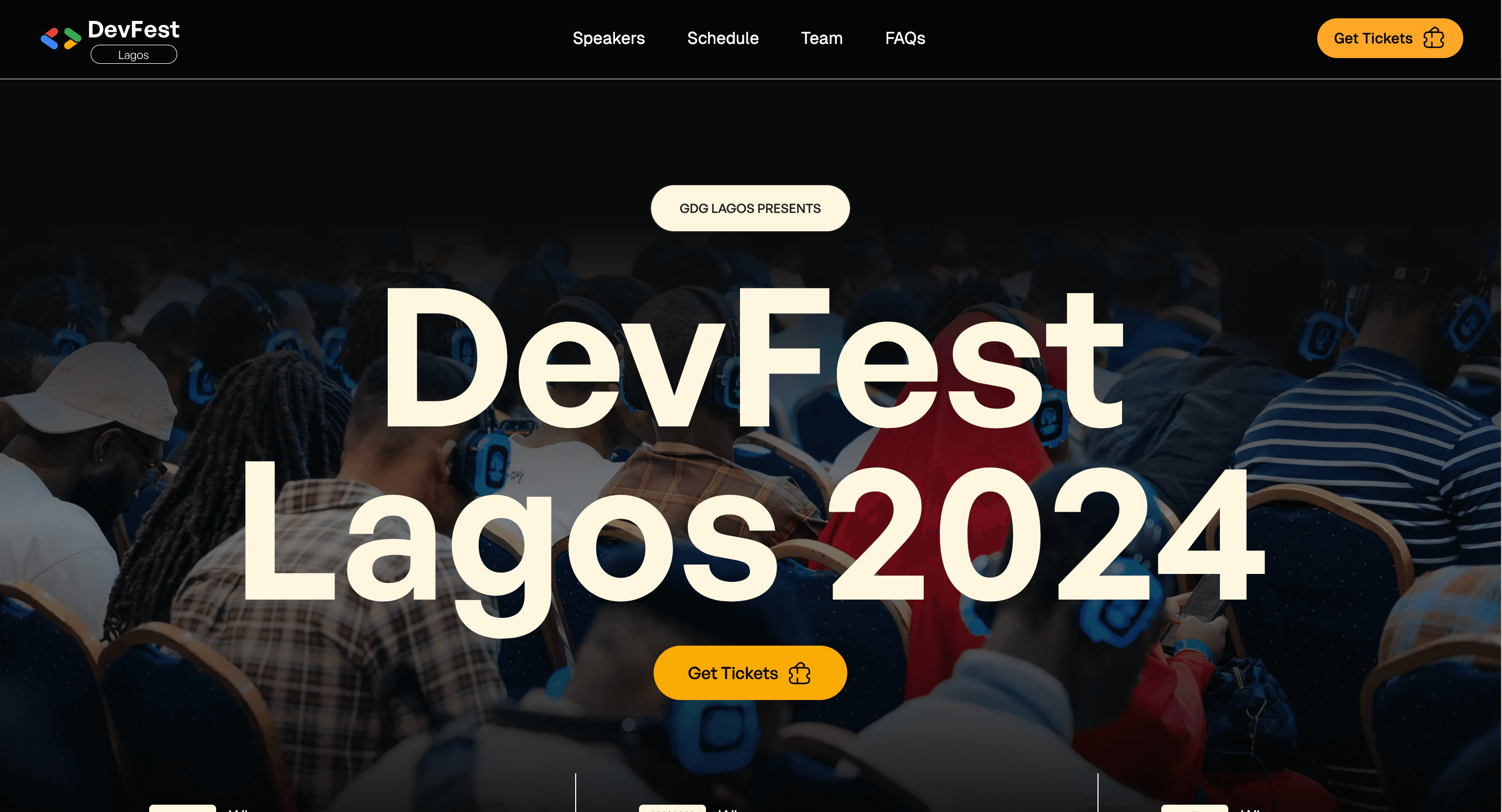 DevFest Lagos 2024 website — hero