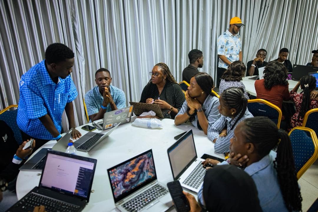Leading a team during the VibeCode Africa Lagos hackathon