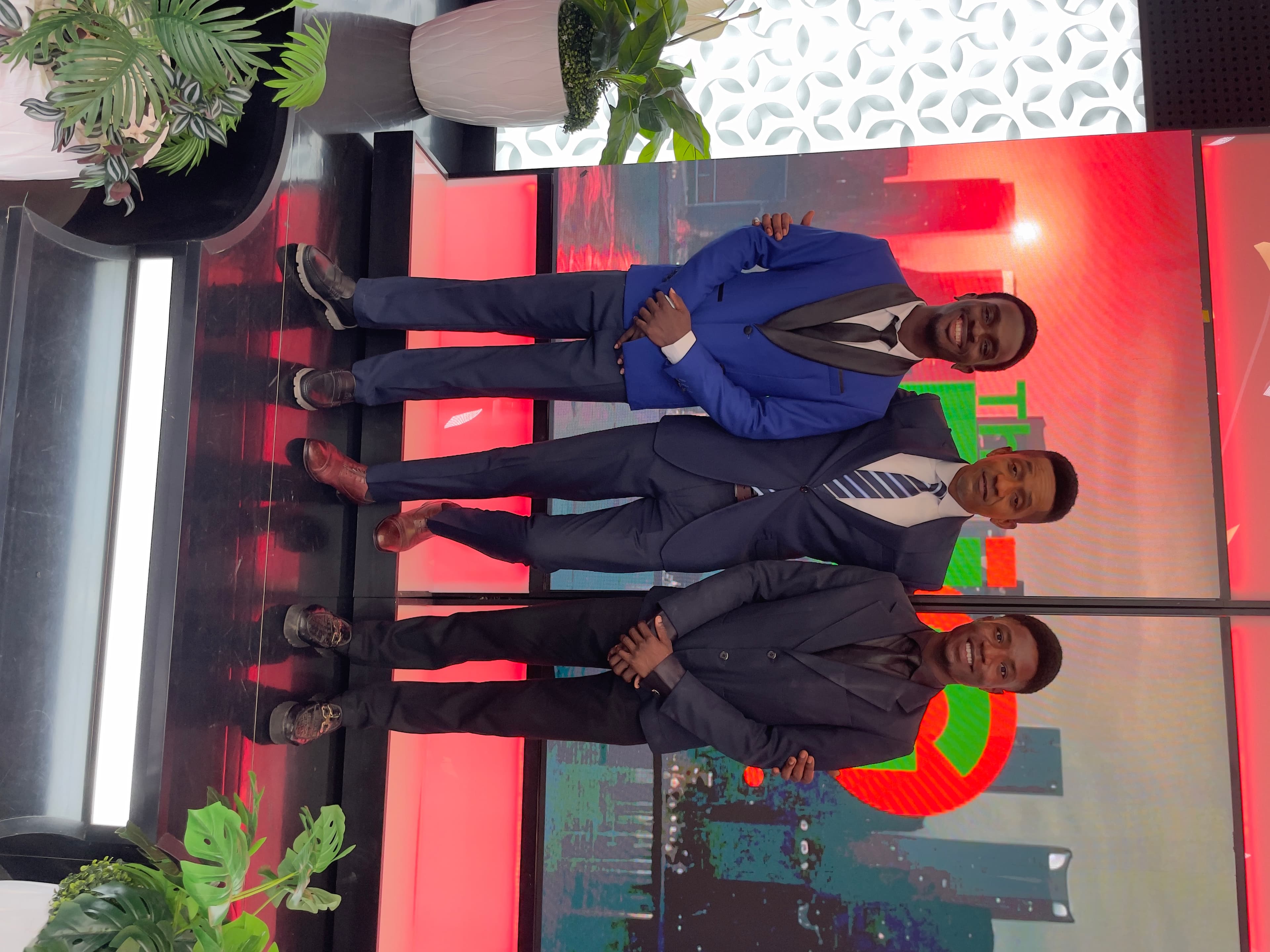 On the set of The Big Issue at TVC, with the host.