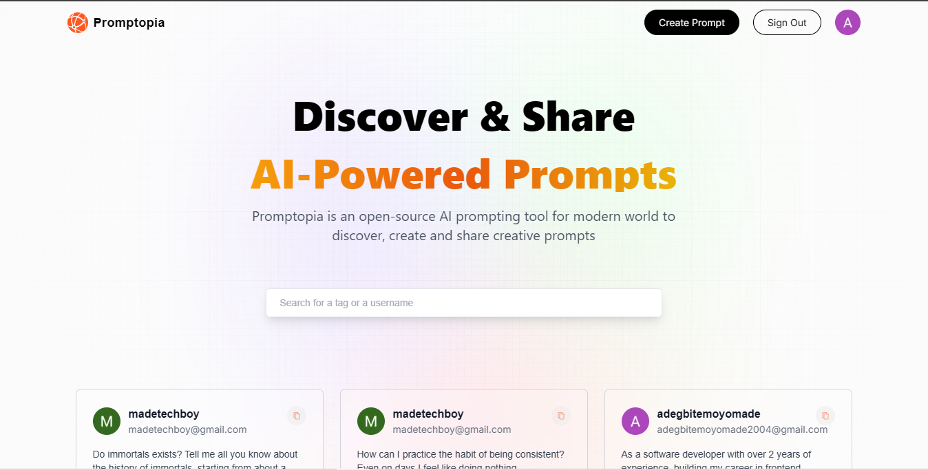 Promptopia: AI-Powered Prompt Sharing Platform